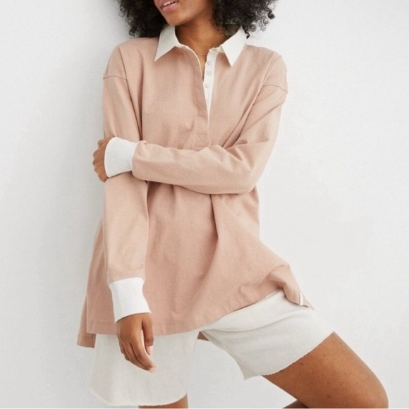 Aerie Oversized Polo Shirt - Picture 1 of 7
